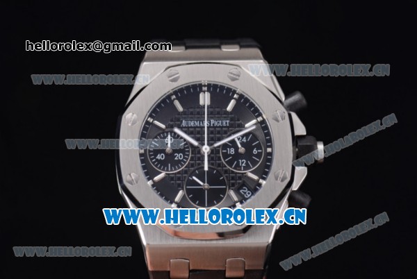 Audemars Piguet Royal Oak Offshore Chronograph Miyota OS20 Quartz Steel Case with White Dial Stick Markers and Black Rubber Strap (EF) - Click Image to Close